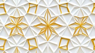 白色背景上的金色几何花纹