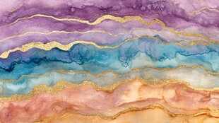 梦幻渐变金纹水彩纹理图