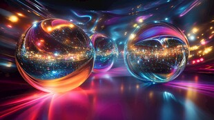 梦幻炫彩球体光影艺术