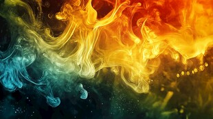 炫彩烟雾交融奇幻景象