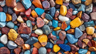 多彩鹅卵石特写