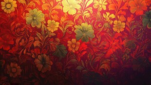 绚丽花卉图案背景纹理