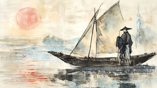 江上孤舟立 日暮远行客