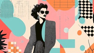 时尚女郎的多彩几何世界