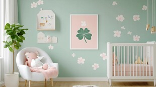 清新可爱的婴儿房装饰一角