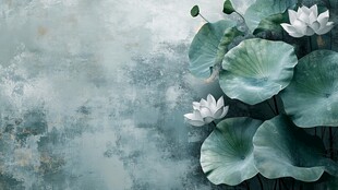 水墨风荷花荷叶唯美画面