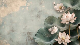 水墨风荷花背景图