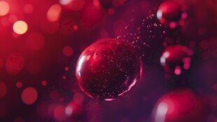 梦幻红色气泡悬浮瞬间