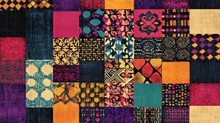 多彩拼布图案纹理艺术