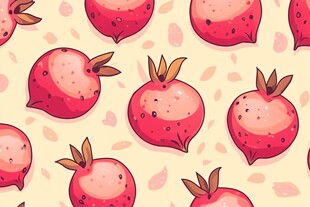 可爱卡通石榴无缝图案
