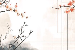 中式水墨风梅花装饰画