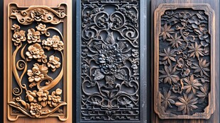 中式木雕挂件 精致工艺展示