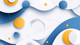 蓝白黄几何抽象背景图案