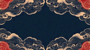 中式云纹边框传统背景图