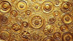 华丽金色浮雕装饰图案
