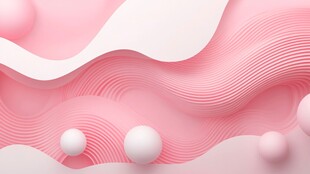 梦幻粉色波浪与球体背景