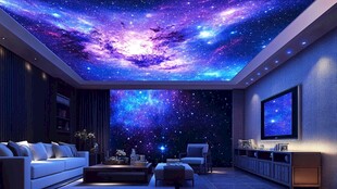 梦幻星空主题客厅空间