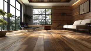 现代明亮木质风客厅空间