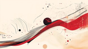 抽象艺术风的线条色彩画作