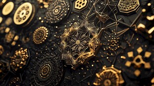 黑金机械风精致装饰图案