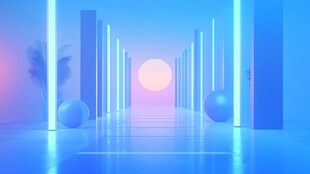 梦幻霓虹通道空间场景