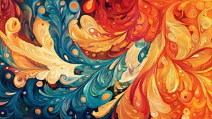 绚丽多彩的抽象花纹图案