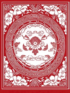 中式传统花卉纹样图案