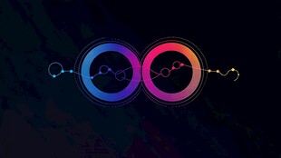 炫彩双环科技感抽象图案