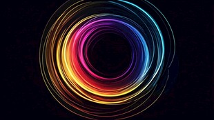 炫彩霓虹环形光效背景