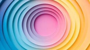 多彩环形渐变立体背景图