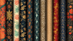 多样古典花纹织物图案展示