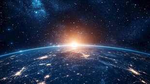 地球在浩瀚星空的壮丽景象