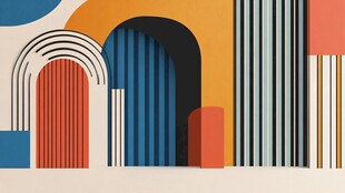 几何色彩建筑风创意画面