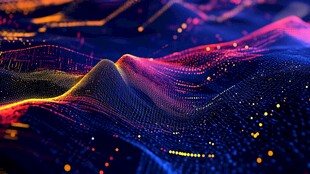 梦幻数字波浪科技背景图