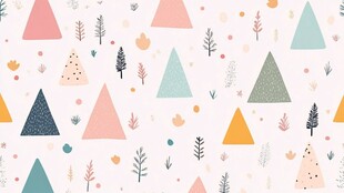 可爱几何山林图案背景