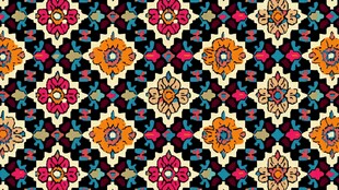 复古花卉几何图案无缝背景