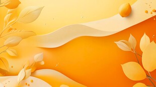 秋日橙黄叶片背景图