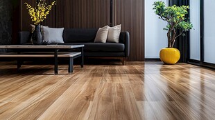 现代简约风客厅木地板展示