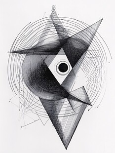 几何抽象线条构成艺术图形