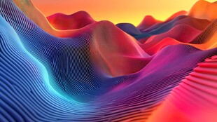 梦幻绚丽的抽象起伏地形