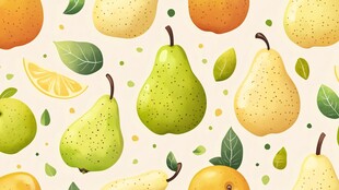 清新水果无缝图案背景