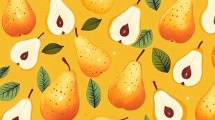 黄色背景的梨子图案设计