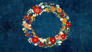 花卉圆环装饰图