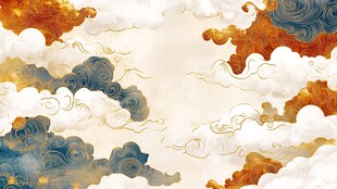古风祥云图案背景纹理
