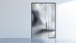 现代抽象线条装饰玻璃门