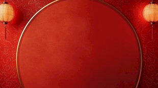 中式红底灯笼边框背景图