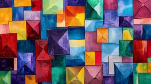 多彩立体方块图案背景