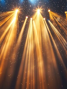 舞台金色灯光闪耀效果