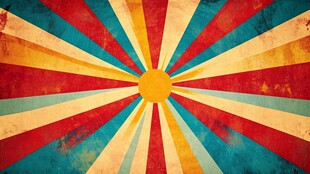 复古放射状色彩斑斓背景图