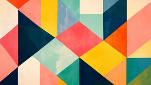 多彩几何拼接抽象艺术图案